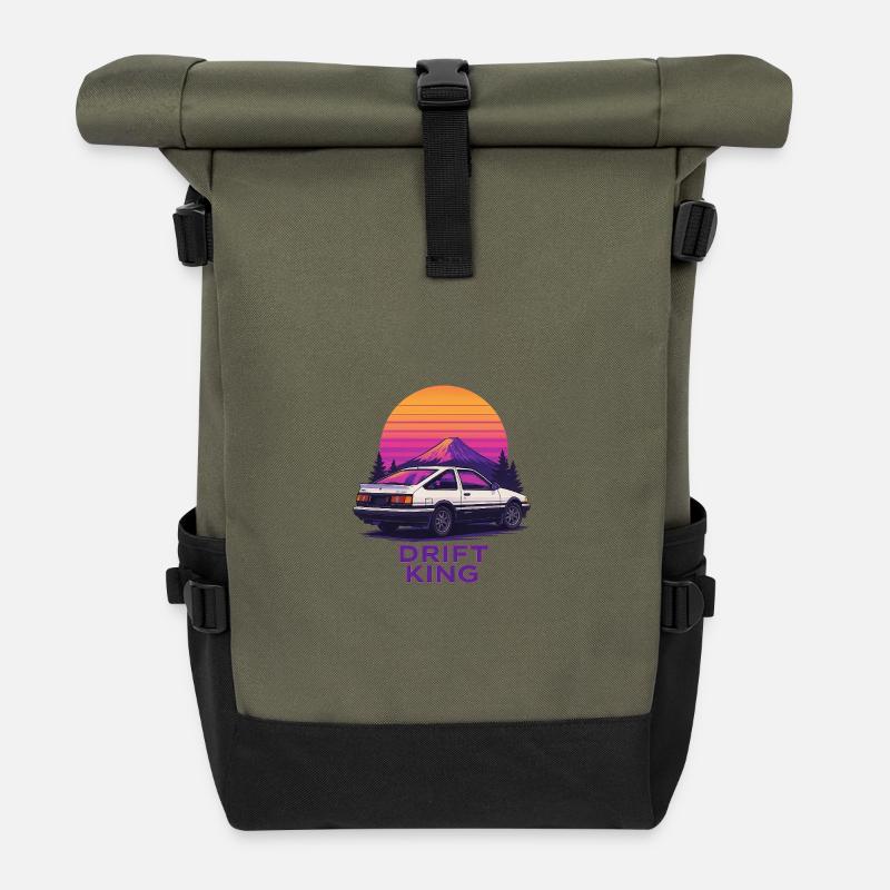 Drift King Sunset Mountain - Roll Top Backpack - olive/black