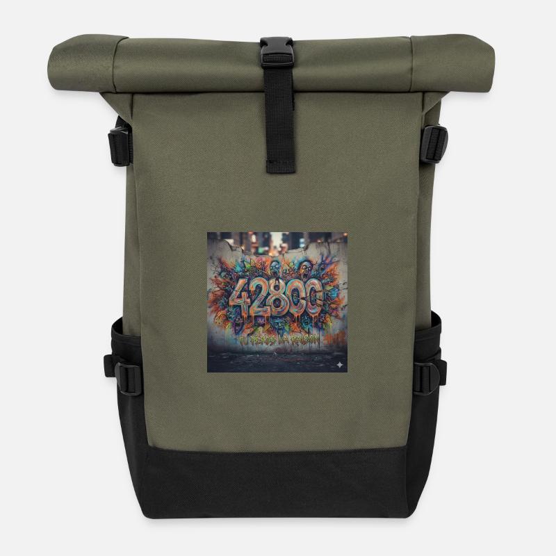 Graffiti 42800 Tu Perds La Raison - Sac à dos roll top - olive/noir