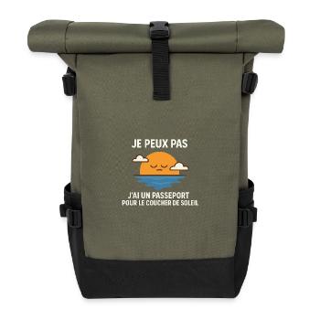 Ich kann nicht, ich habe einen Pass, um ihn schlafen zu lassen... - Rolltop Rucksack - Olive/Schwarz - Vorne