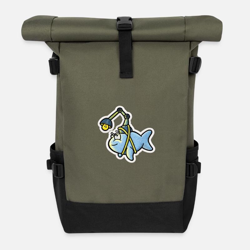 Laternenfisch - Rolltop Rucksack - Olive/Schwarz