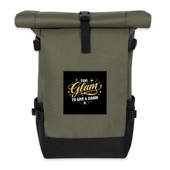 Too Glam To Give A Damn - Roll Top Backpack - olive/black - Front