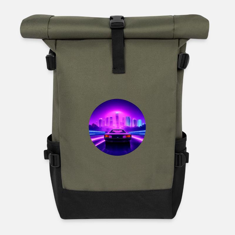 Neon City Drive Auto - Rolltop Rucksack - Olive/Schwarz