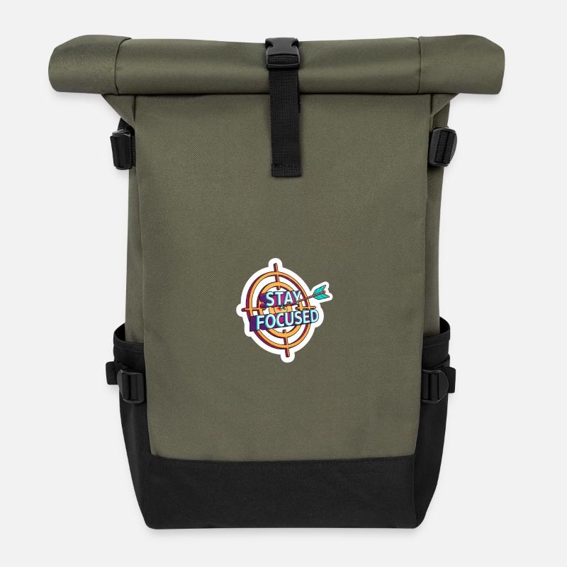 Fokussiert bleiben Bogenschießziel - Rolltop Rucksack - Olive/Schwarz