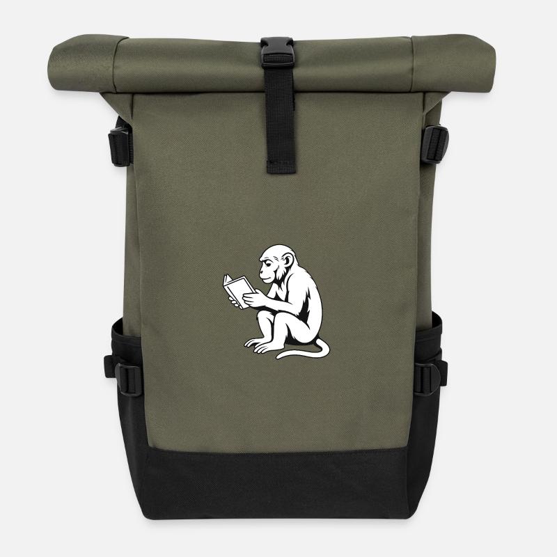 Monkey Minded - Sac à dos roll top - olive/noir