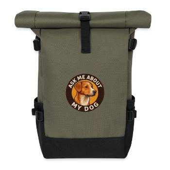 Ask_me_about_my_Dog_Design_ - Sac à dos roll top - olive/noir - Devant