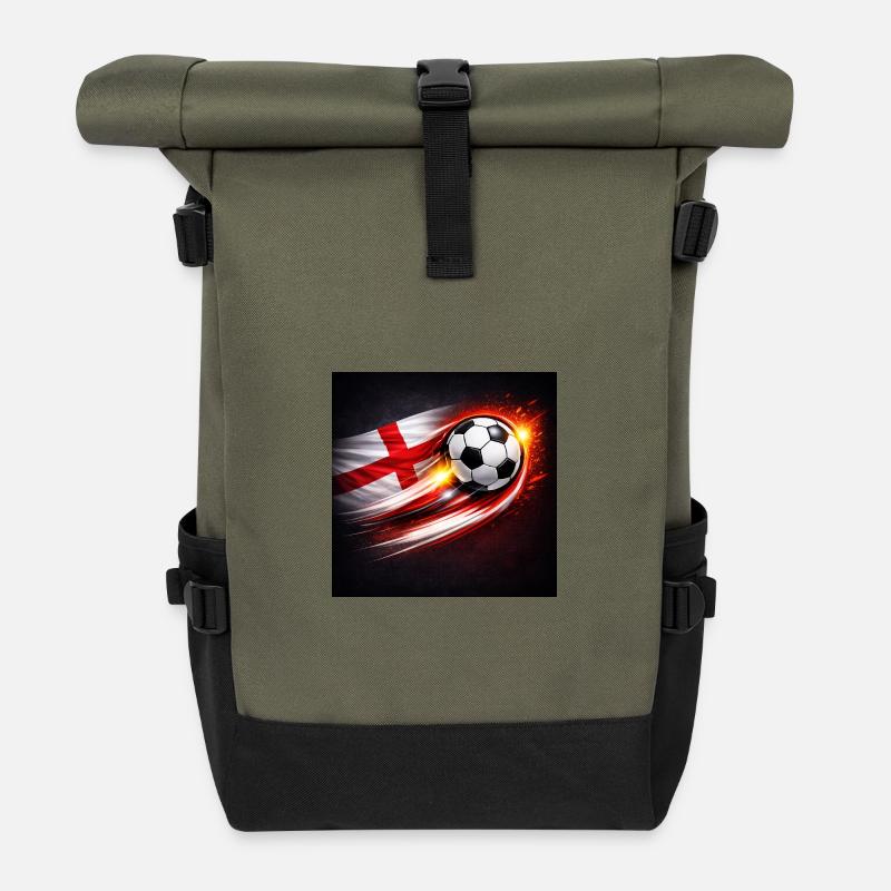 Flying football with flag breeze - Roll Top Backpack - olive/black