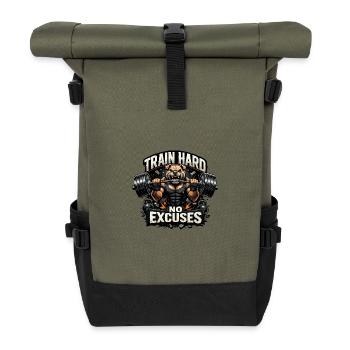 Entraînez-vous dur Sans excuses - Sac à dos roll top - olive/noir - Devant