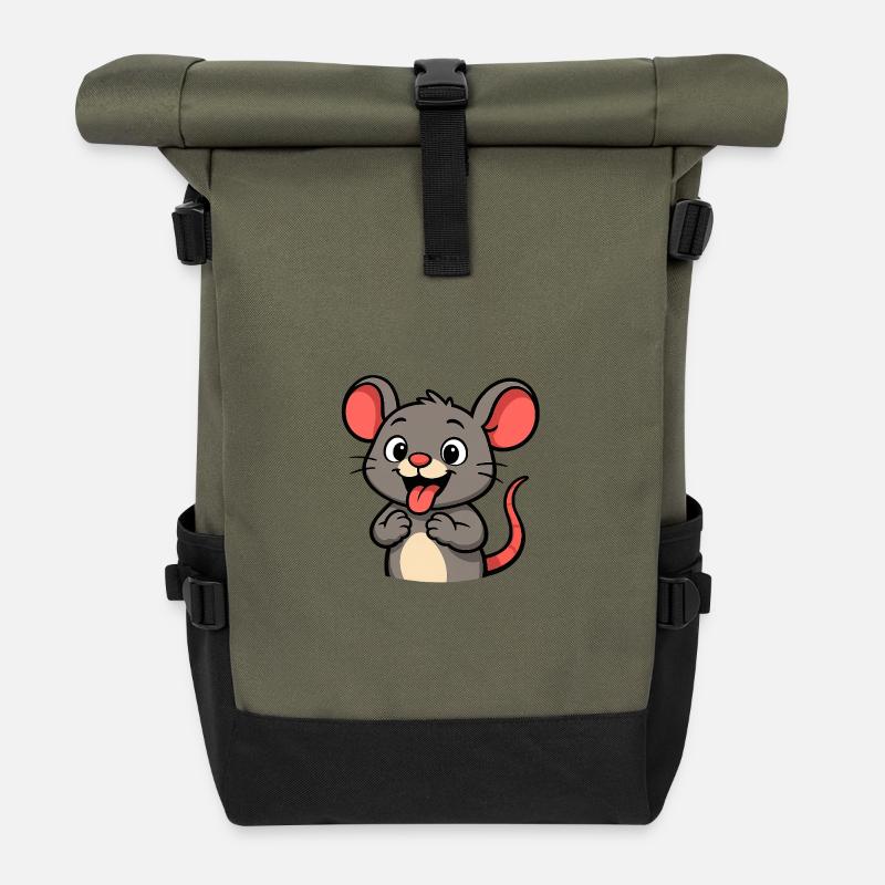 Freche Maus  - Rolltop Rucksack - Olive/Schwarz