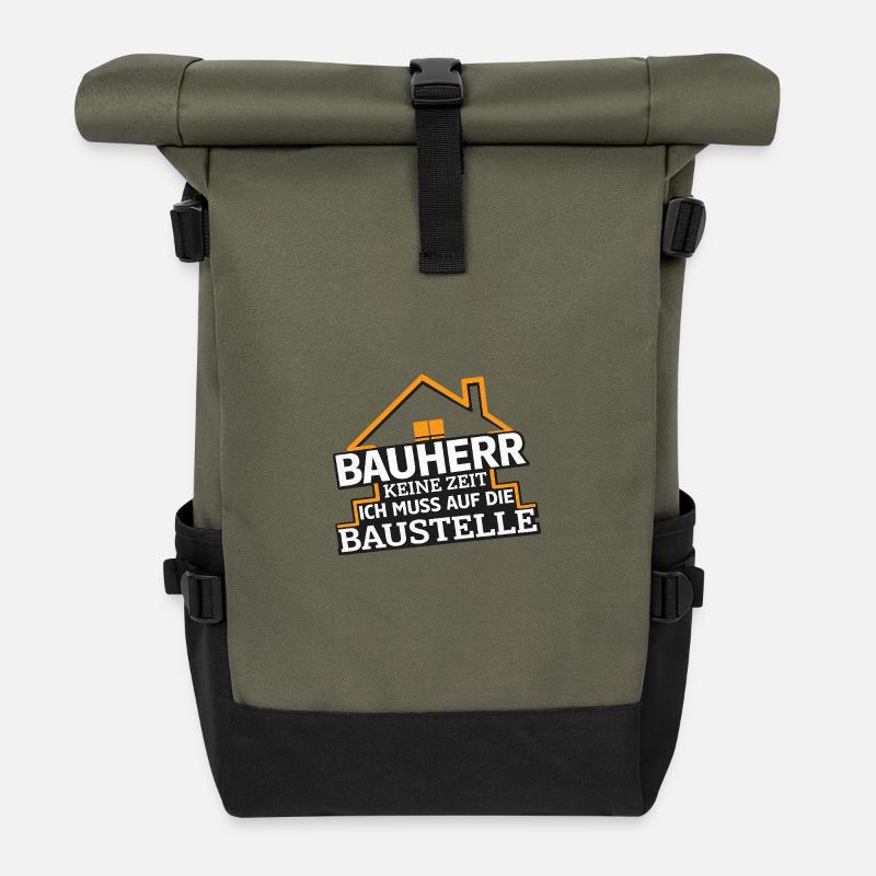 Builders' Saying - Roll Top Backpack - olive/black