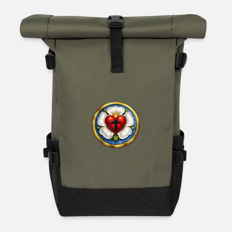 Martin-Luther-Rose - Rolltop Rucksack - Olive/Schwarz