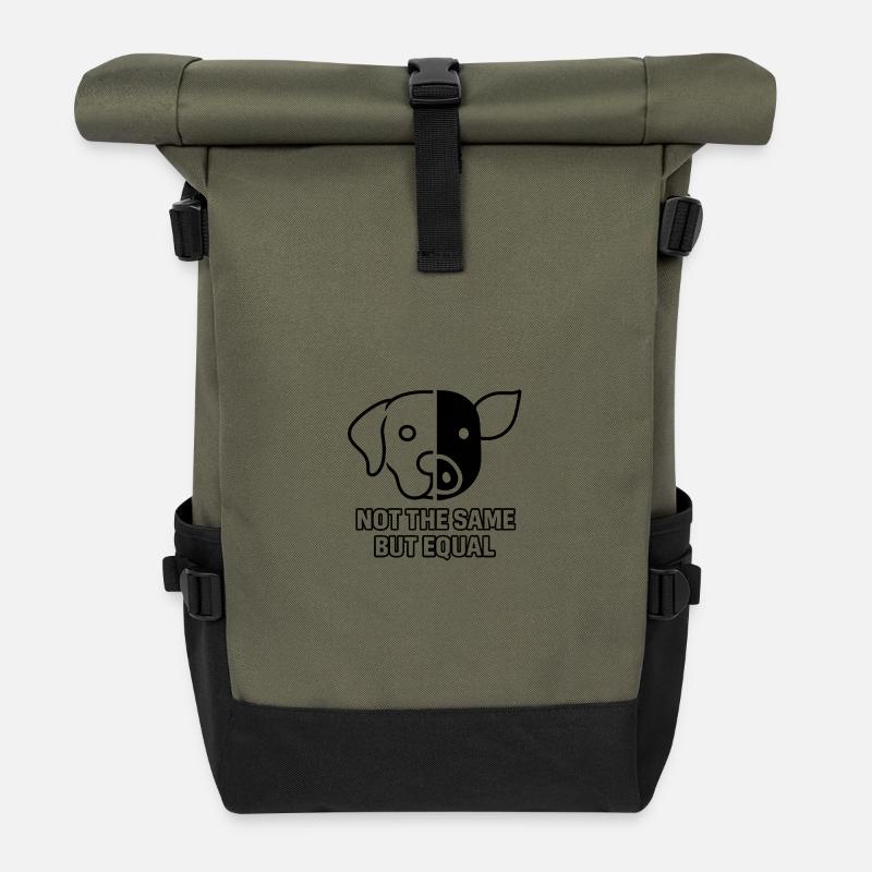 Hund_Schwein_Black - Sac à dos roll top - olive/noir
