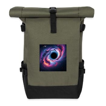 Black hole in the neon galaxy - Roll Top Backpack - olive/black - Front