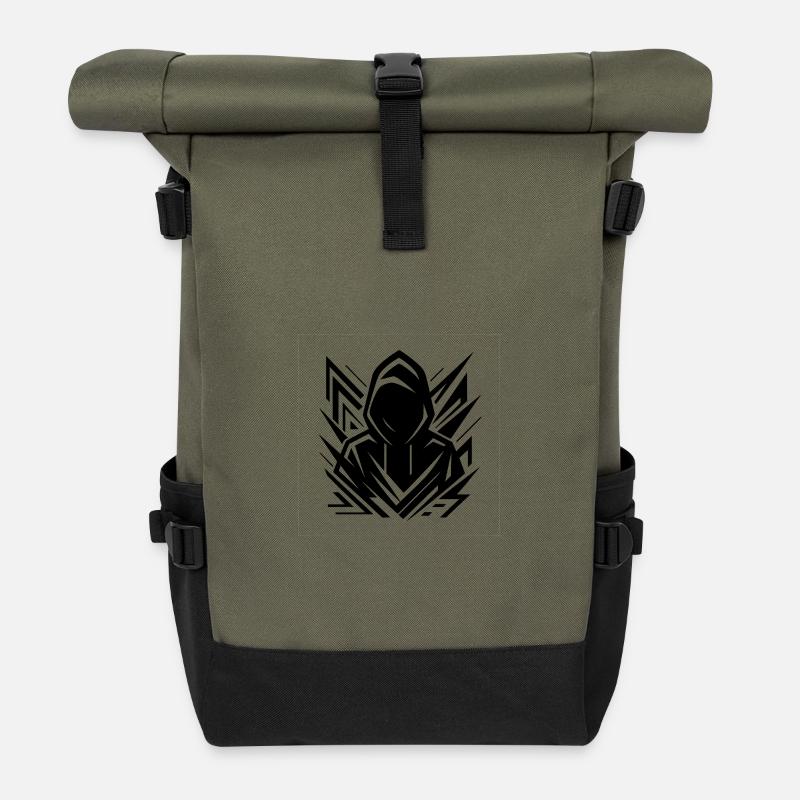 Pointes de sweat à capuche de l’ombre - Sac à dos roll top - olive/noir