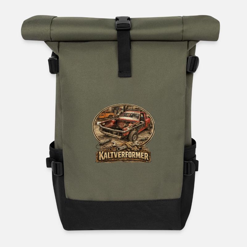 Kaltverformer: Verrosteter Truck - Rolltop Rucksack - Olive/Schwarz