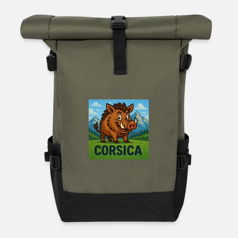Cignale Corsu - Rolltop Rucksack - Olive/Schwarz