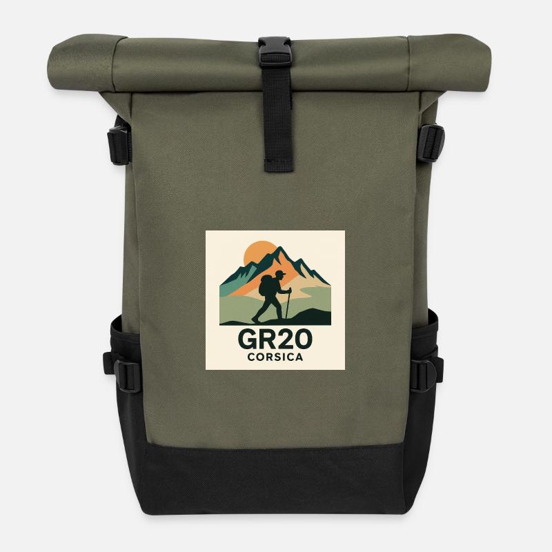 GR 20 CORSICA - Roll Top Backpack - olive/black
