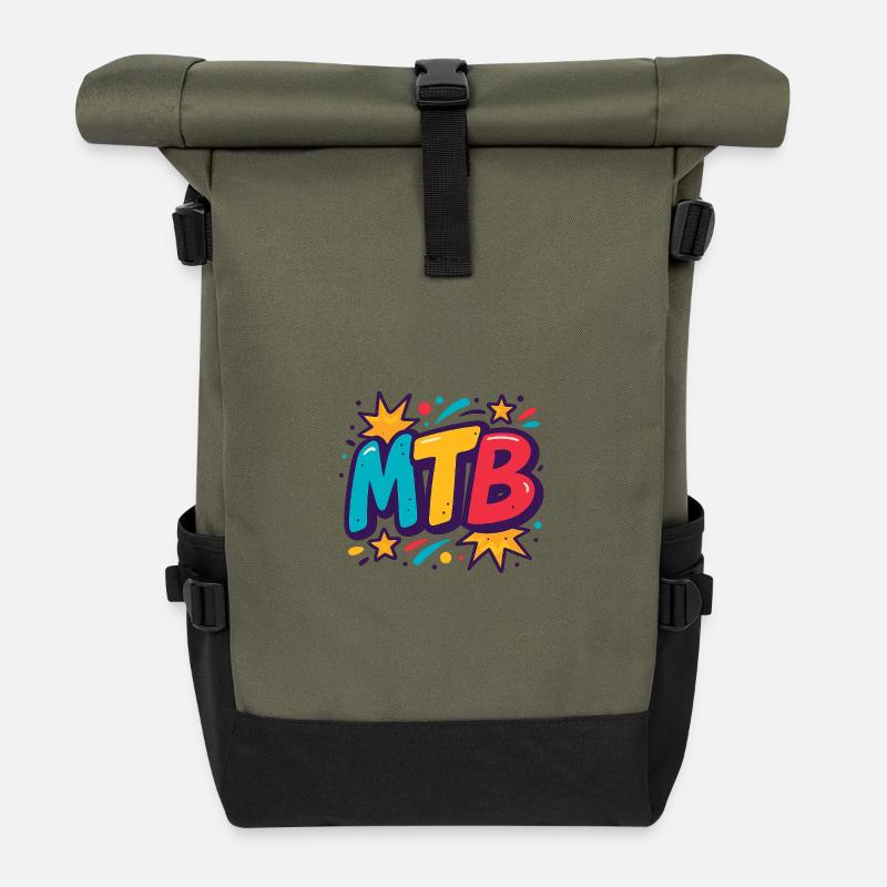 MTB Pop-Art Knall - Rolltop Rucksack - Olive/Schwarz
