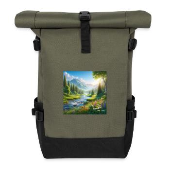 La rivière des Fleurs de Printemps de Fjälldalen - Sac à dos roll top - olive/noir - Devant