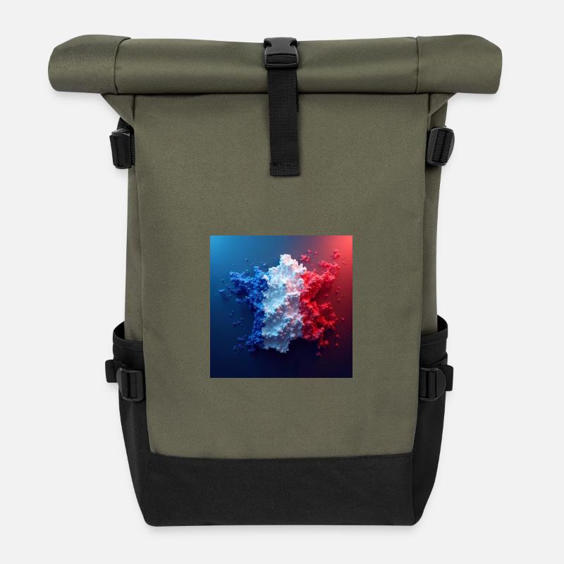La France - Roll Top Backpack - olive/black