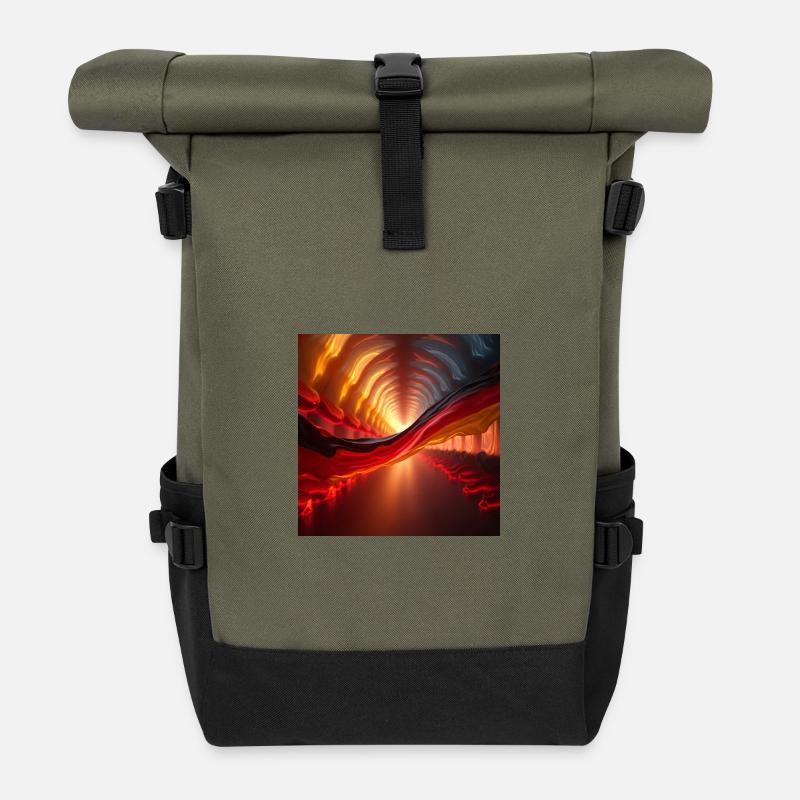 Flaggen Deutschland - Rolltop Rucksack - Olive/Schwarz