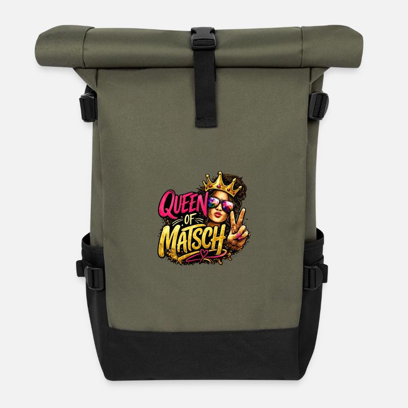 Queen of Mud - Roll Top Backpack - olive/black