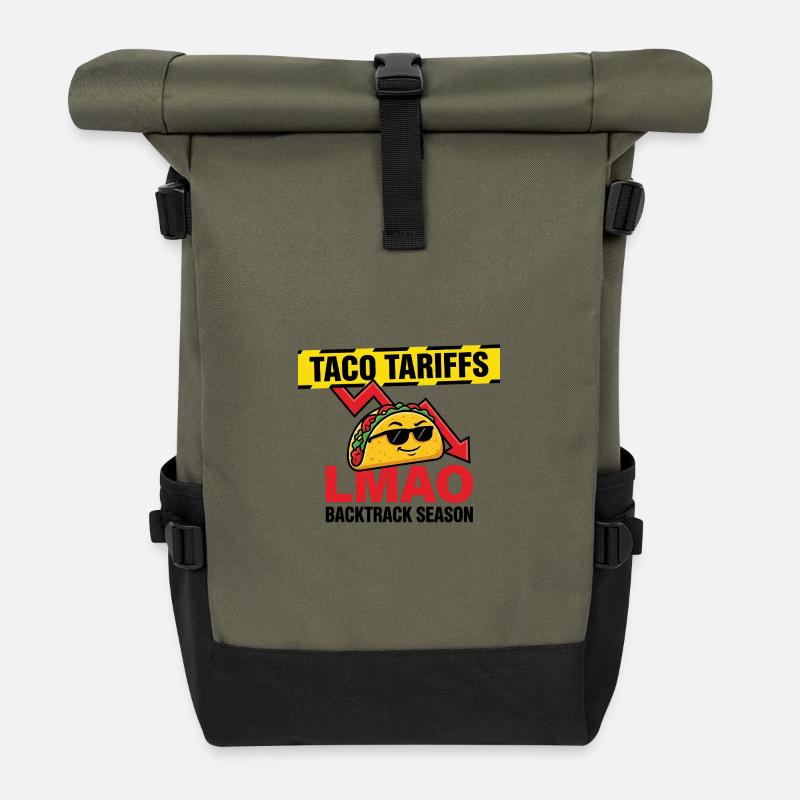 LMAO Taco Sonnenbrillen-Motiv - Rolltop Rucksack - Olive/Schwarz