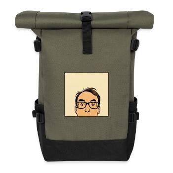 Felix macht was - quadratisch - Rolltop Rucksack - Olive/Schwarz - Vorne
