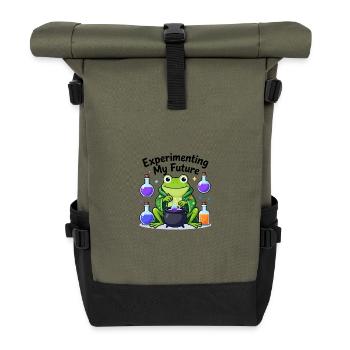 Experimenting My Future Frog Shirt Cute Science Te - Rolltop Rucksack - Olive/Schwarz - Vorne