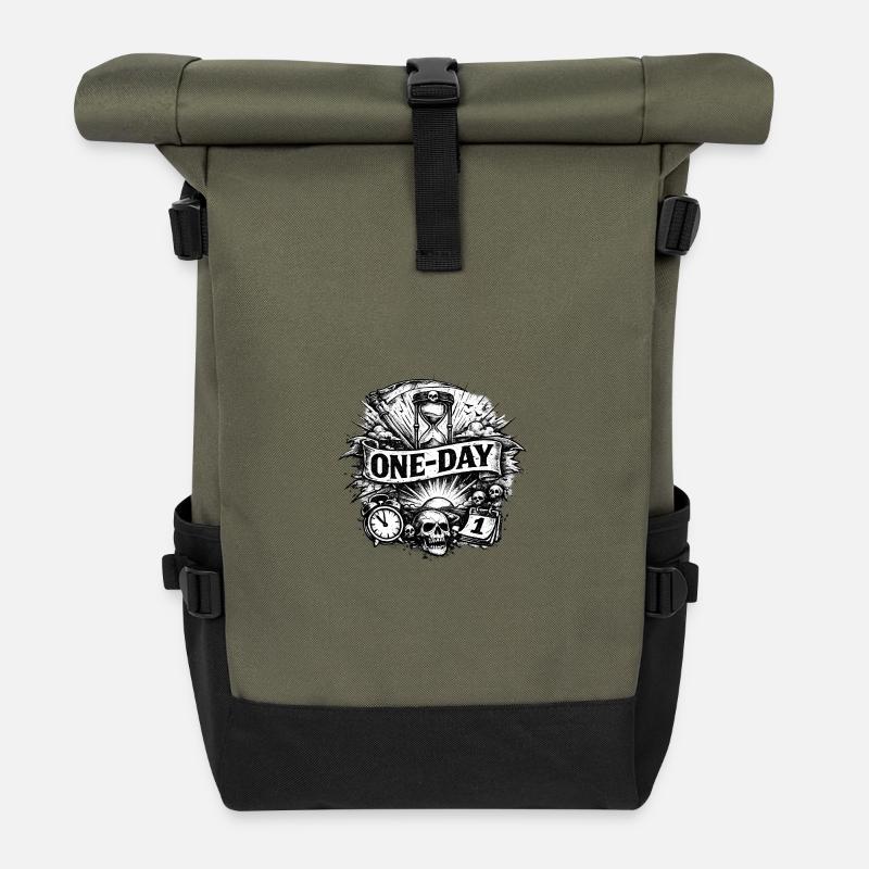 Ein Tag  - Rolltop Rucksack - Olive/Schwarz