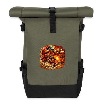 Sand Predator attack - Roll Top Backpack - olive/black - Front