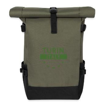 Turin, Italie, Emblème - Sac à dos roll top - olive/noir - Devant
