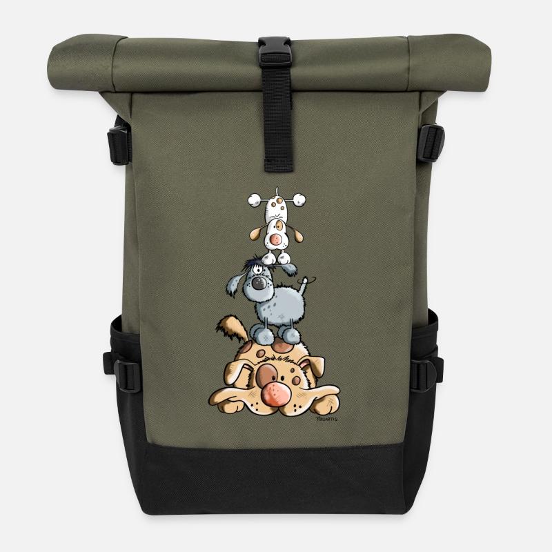 Hundeturm - Rolltop Rucksack - Olive/Schwarz