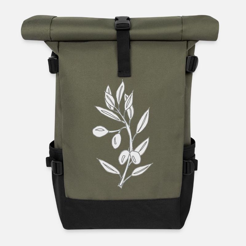 olive grau - Rolltop Rucksack - Olive/Schwarz