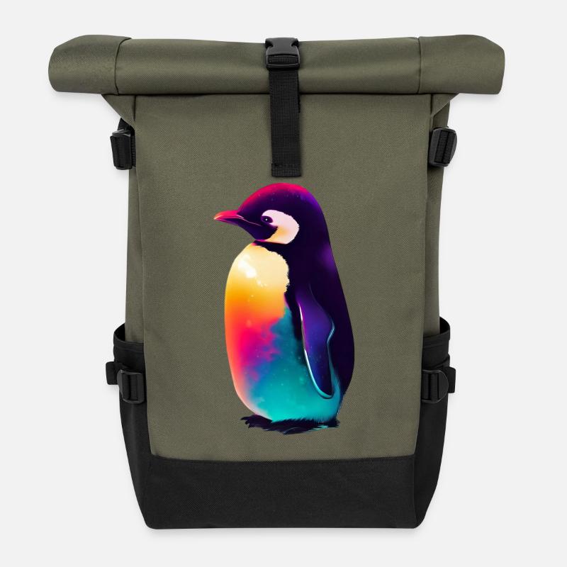 Pingouin - Sac à dos roll top - olive/noir