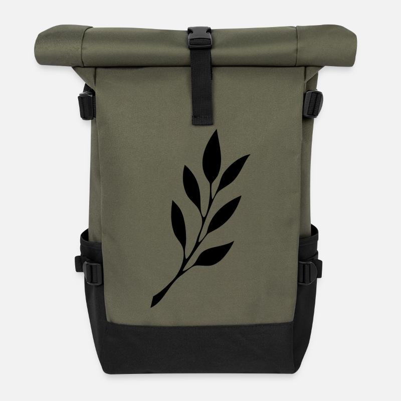 fruehmorgens Tattoo Logo schwarz - Rolltop Rucksack - Olive/Schwarz