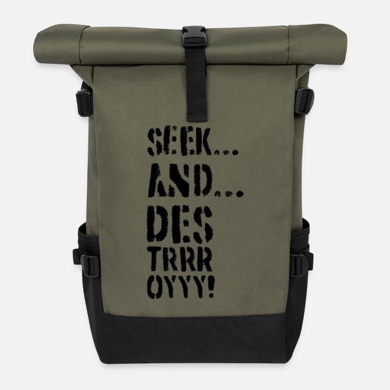 Chercher et détruire - Sac à dos roll top - olive/noir