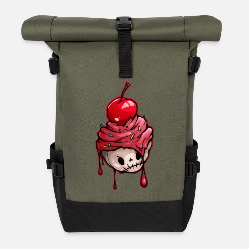 Sucré - Sac à dos roll top - olive/noir