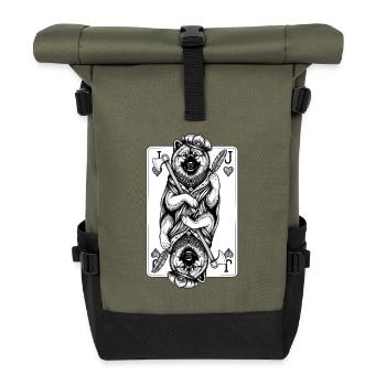 Eurasier | Jack Of Hearts | Karten - Rolltop Rucksack - Olive/Schwarz - Vorne