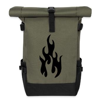 Flamme - Rolltop Rucksack - Olive/Schwarz - Vorne