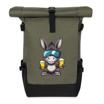 Bière après-ski Donkey - Sac à dos roll top - olive/noir - Devant