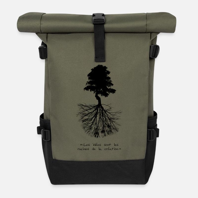 Racines - Sac à dos roll top - olive/noir