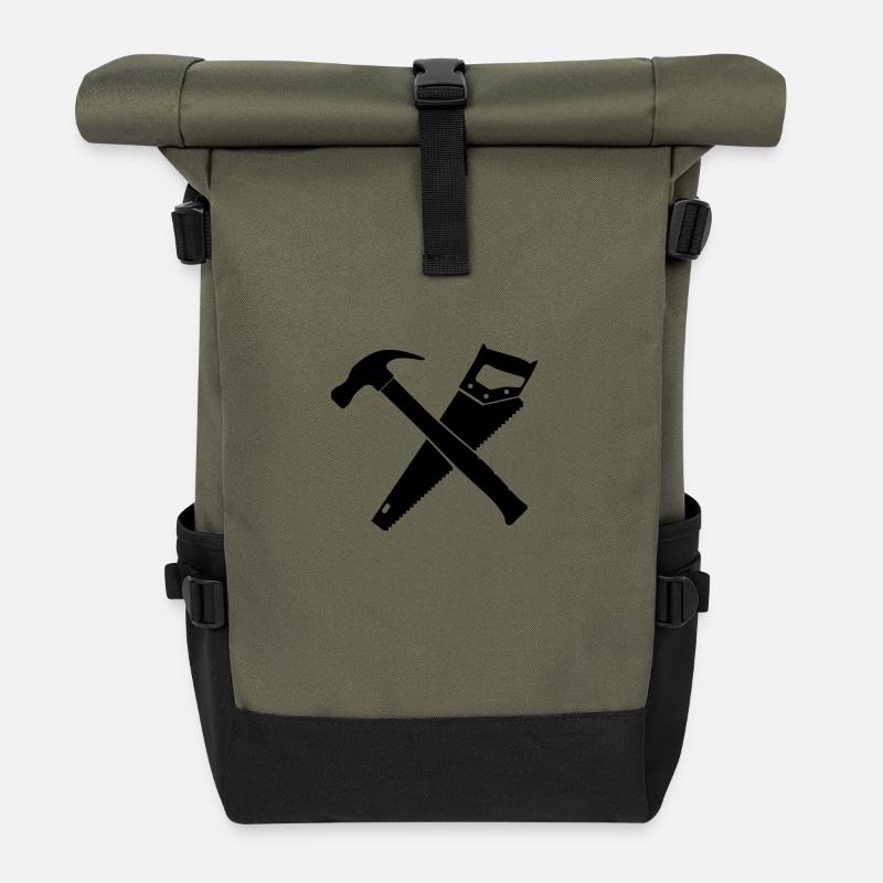 Marteau et sciagesDesign - Sac à dos roll top - olive/noir