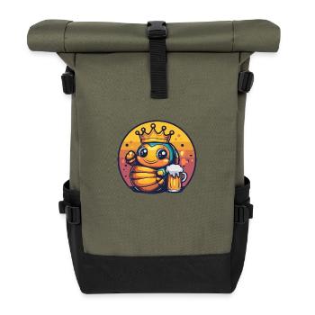 Wurm Bier - Rolltop Rucksack - Olive/Schwarz - Vorne