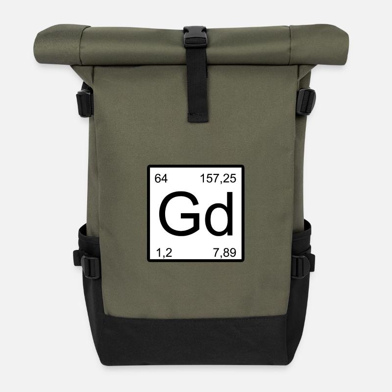 Gd Elemental Minimal Graphics - Roll Top Backpack - olive/black