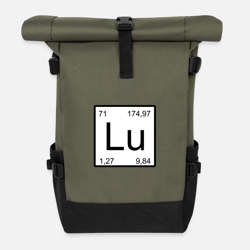 Lu Element Art Minimal Chemistry - Roll Top Backpack - olive/black