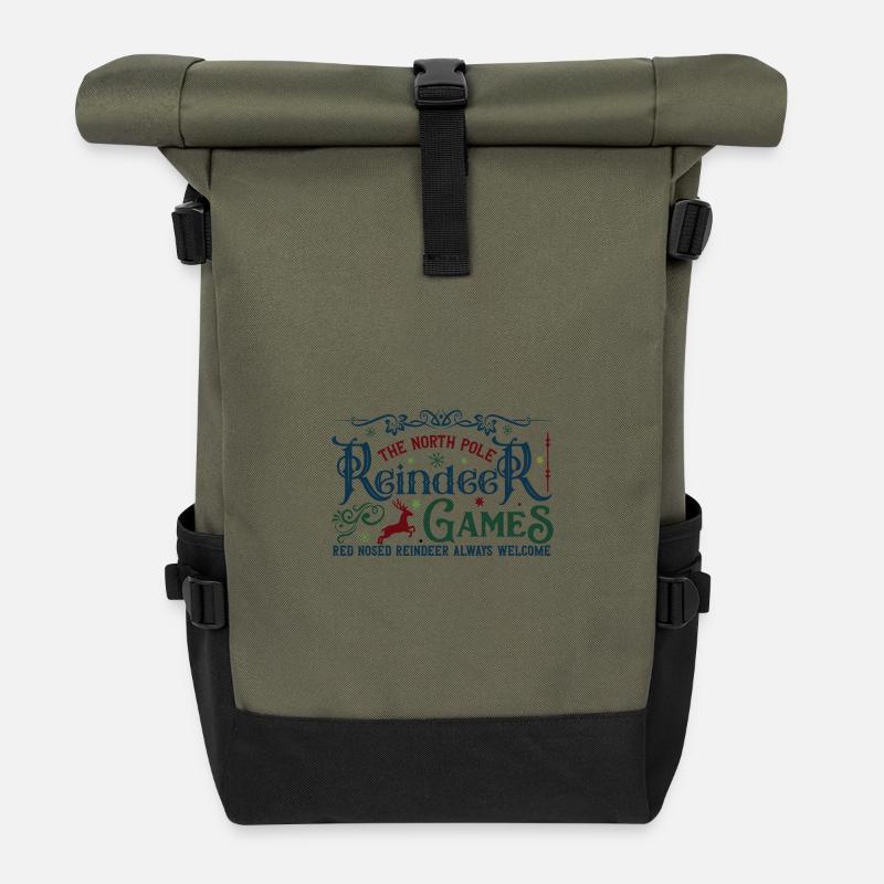 North Pole Reindeer Games - Rolltop Rucksack - Olive/Schwarz