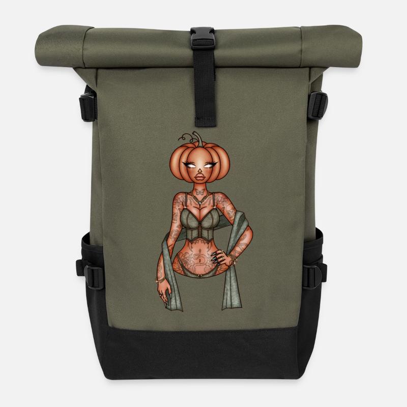 Pumpkin Spice - Roll Top Backpack - olive/black
