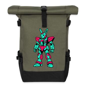 Mecha Rabbit - Roll Top Backpack - olive/black - Front
