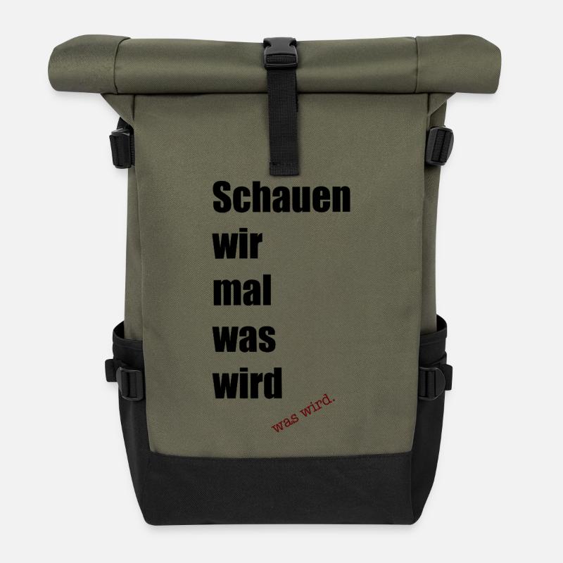 Schaun wir mal was wird meme shirt - Rolltop Rucksack - Olive/Schwarz