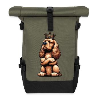 Cocker Spaniel Cockerhund Cocker Spaniel Besitzer - Rolltop Rucksack - Olive/Schwarz - Vorne